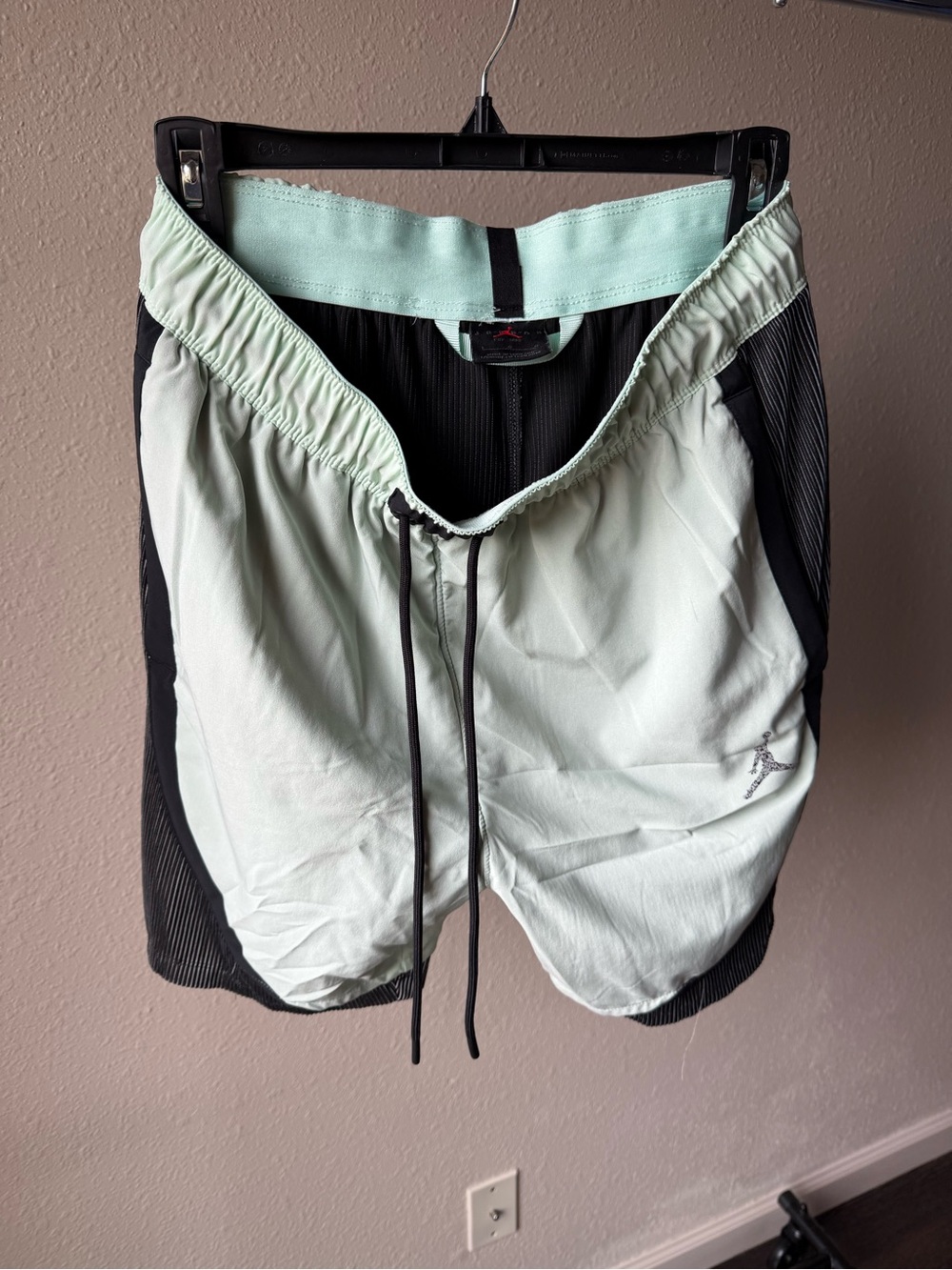 Jordan Men's Mint Green and Black Athletic Shorts